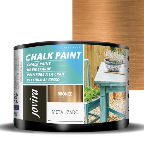 JOVIRA PINTURAS Chalk Paint - Kreidefarbe für Möbel Matte Oberfläche. Erneuern Sie Ihre Möbel, Vintage Möbelfarbe. (375 Milliliter, Bronze) von JOVIRA PINTURAS
