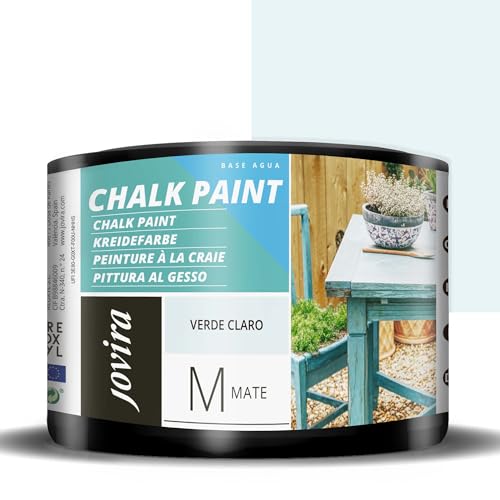 JOVIRA PINTURAS Chalk Paint - Kreidefarbe für Möbel Matte Oberfläche. Erneuern Sie Ihre Möbel, Vintage Möbelfarbe. (375 Milliliter, Hellgrün) von JOVIRA PINTURAS
