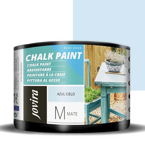 JOVIRA PINTURAS Chalk Paint - Kreidefarbe für Möbel Matte Oberfläche. Erneuern Sie Ihre Möbel, Vintage Möbelfarbe. (375 Milliliter, Himmelblau) von JOVIRA PINTURAS