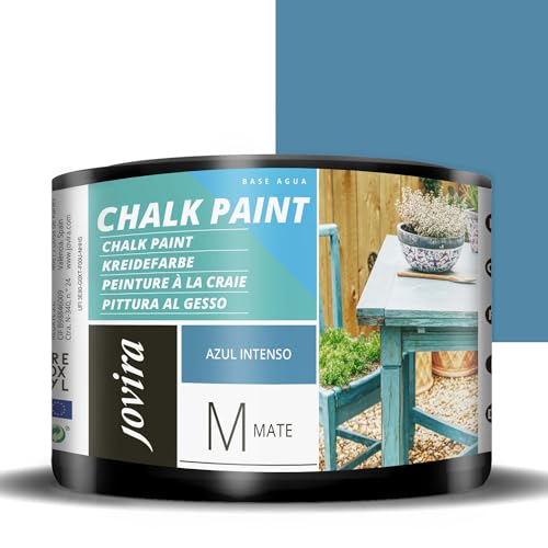 JOVIRA PINTURAS Chalk Paint - Kreidefarbe für Möbel Matte Oberfläche. Erneuern Sie Ihre Möbel, Vintage Möbelfarbe. (375 Milliliter, Tiefblau) von JOVIRA PINTURAS