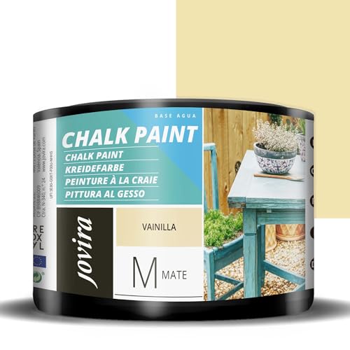 JOVIRA PINTURAS Chalk Paint - Kreidefarbe für Möbel Matte Oberfläche. Erneuern Sie Ihre Möbel, Vintage Möbelfarbe. (375 Milliliter, Vanille) von JOVIRA PINTURAS