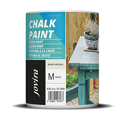 JOVIRA PINTURAS Chalk Paint - Kreidefarbe für Möbel Matte Oberfläche. Erneuern Sie Ihre Möbel, Vintage Möbelfarbe. (375 Milliliter, Weiß Antik) von JOVIRA PINTURAS