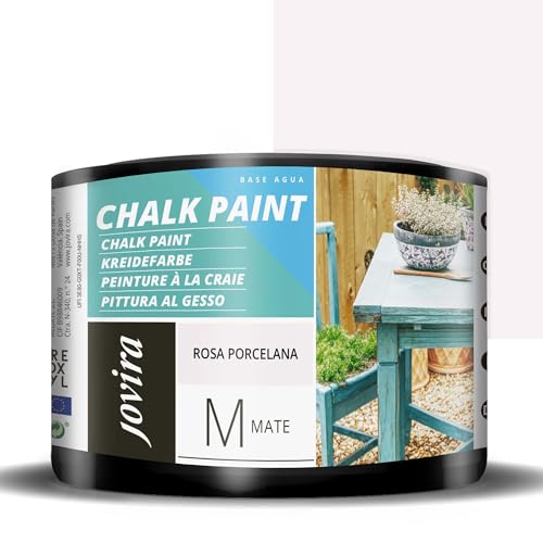 JOVIRA PINTURAS Chalk Paint - Kreidefarbe für Möbel Matte Oberfläche. Erneuern Sie Ihre Möbel, Vintage Möbelfarbe. (375 Ml, Porzellanrosa) von JOVIRA PINTURAS