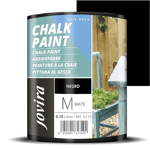 JOVIRA PINTURAS Chalk Paint - Kreidefarbe für Möbel Matte Oberfläche. Erneuern Sie Ihre Möbel, Vintage Möbelfarbe. (750 Milliliter, Schwarz) von JOVIRA PINTURAS