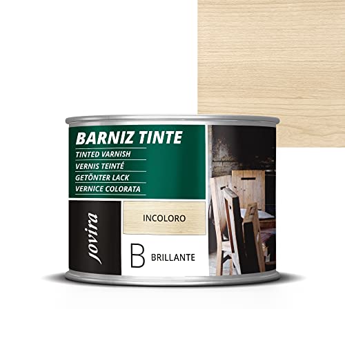 JOVIRA PINTURAS Getönter Lack. Schützt, dekoriert und verschönert das Holz. (375 Milliliter, Farblos) von JOVIRA PINTURAS
