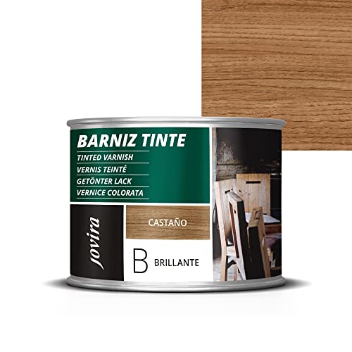 JOVIRA PINTURAS Getönter Lack. Schützt, dekoriert und verschönert das Holz. (375 Milliliter, Kastanienbraun) von JOVIRA PINTURAS