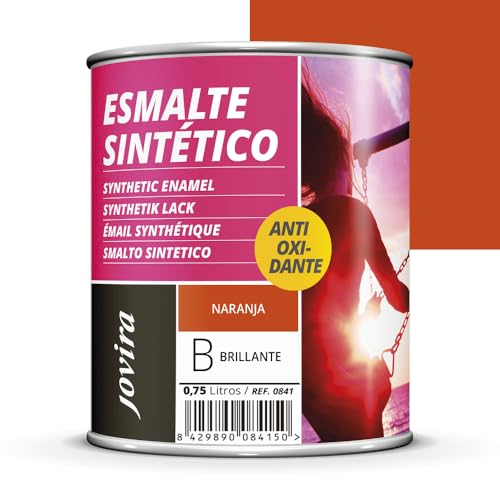 JOVIRA PINTURAS Glänzender Kunstharzlack. Zum Schutz und zur Dekoration von Holz-, Eisen- und Stahloberflächen. (Orange, 750 ml (1er Pack)) von JOVIRA PINTURAS