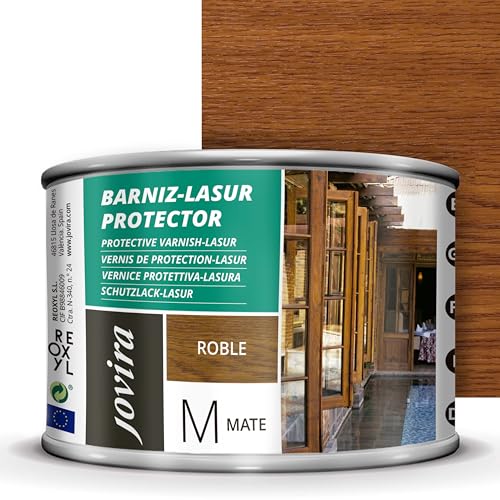 JOVIRA PINTURAS Matte Holzlasur. Schützt, dekoriert und verschönert alle Arten von Holz. (375 ml, Eiche) von JOVIRA PINTURAS