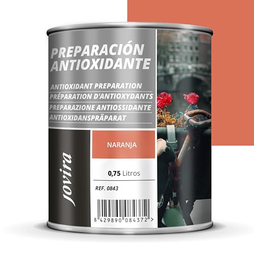 JOVIRA PINTURAS Rostfreie Metallgrundierung. Rostschutzfarbe zur Behandlung von Metalloberflächen. Allzweck-Grundierung, totaler Schutz. Anti-Rost. (750 Milliliter, Orange) von JOVIRA PINTURAS