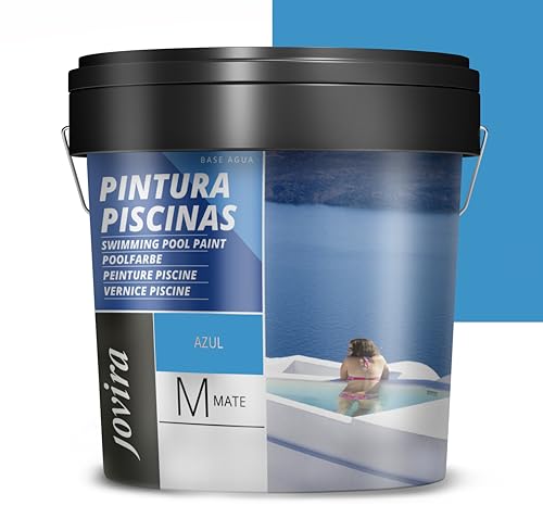 JOVIRA PINTURAS Schwimmbeckenfarbe auf Wasserbasis, für den Schutz und die Dekoration von Schwimmbädern. (4 Liter, Blau) von JOVIRA PINTURAS