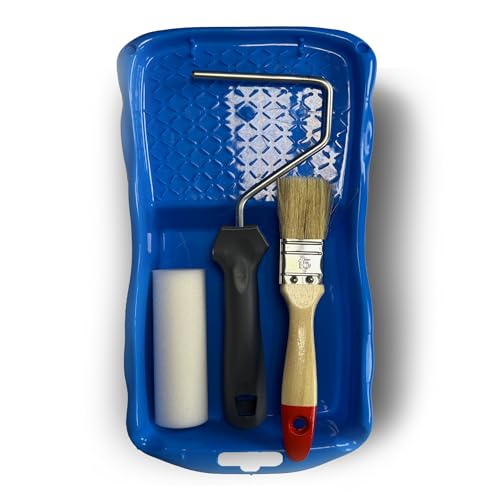 JOVIRA PINTURAS Set für alle Oberflächen – Eimer + Schaumstoffrolle + Stab + Pinsel. Speziell zum Lackieren oder Lackieren aller Arten von Oberflächen (Holz, Eisen usw.). von JOVIRA PINTURAS