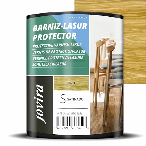 JOVIRA PINTURAS Lack-Lasur Satinierter Schutzlack auf Wasserbasis. Dekoriert und schützt Holz. (750 Milliliter, Kiefer) von JOVIRA PINTURAS