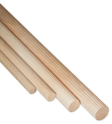 5 Stk JOWE Riffelstab aus Buche Ø 20 mm, Länge 100 cm - Dübelstab 1 m, gefertigt in Österreich nach DIN 68150 von JOWE