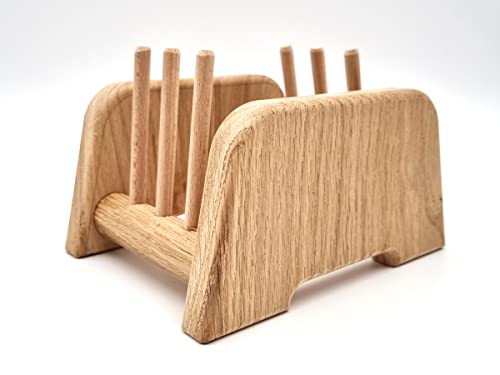JOWE 4er Jausenbrett Halterung - Holz Brettchenständer - Halterung für Schneidebretter - Bretterständer aus Massivholz - in Österreich hergestellt (4er Halterung) von JOWE