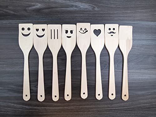 JOWE 8er Set Küchenhelfer Set aus Holz mit Laserschnitt-Motive - Küchenutensilien Set aus Holz JOWE 8er Set Küchenhelfer Set aus Holz mit Laserschnitt-Motive - Küchenutensilien Set aus Holz von JOWE