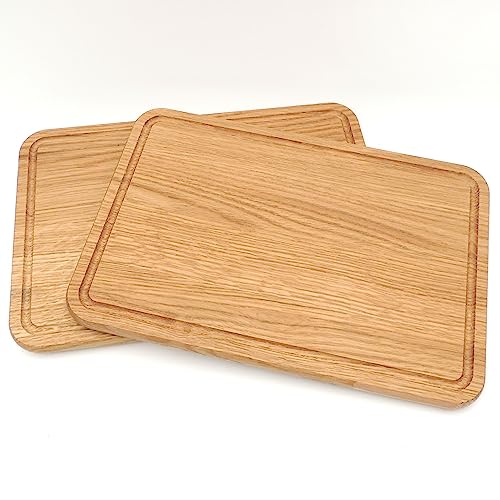 JOWE Jausenbrett aus Eiche | 2 Stk Holzbretter aus Eiche 30x20 cm | Rechteckiges Servierbrett aus Holz | Made in Austria von JOWE