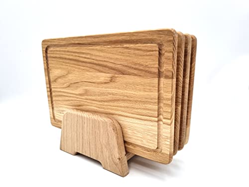 JOWE Jausenbrett aus Eiche | 4 Stk Holzbretter aus Eiche 30x20 cm | Rechteckiges Servierbrett aus Holz | Made in Austria von JOWE