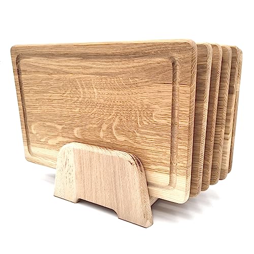 JOWE Jausenbrett aus Eiche | 6 Stk Holzbretter aus Eiche 30x20 cm | Rechteckiges Servierbrett aus Holz | Made in Austria von JOWE