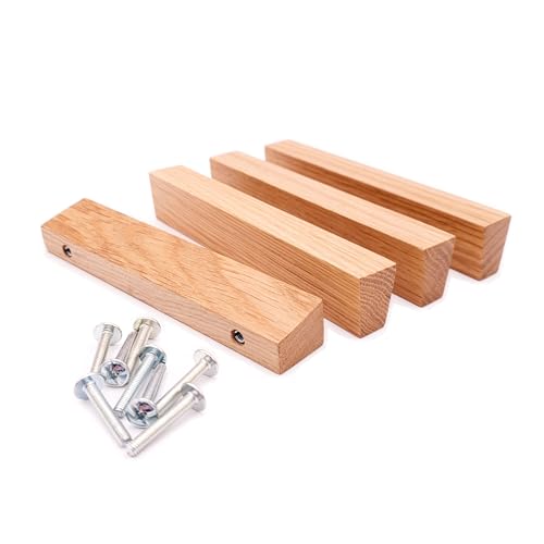 JOWE Möbelgriffe aus Holz inkl.Schrauben - 4 Stk Griffleisten aus Eiche lackiert | Form: Trapez, Bohrabstand 160 mm von JOWE