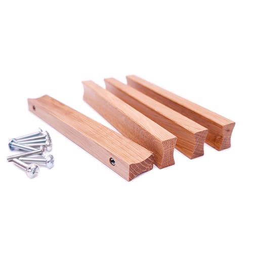 JOWE Möbelgriffe aus Holz inkl.Schrauben - 4 Stk Griffleisten aus Eiche lackiert | Form: X-Form, Bohrabstand 128 mm JOWE Möbelgriffe aus Holz inkl.Schrauben - 4 Stk Griffleisten aus Eiche lackiert | Form: X-Form, Bohrabstand 128 mm von JOWE