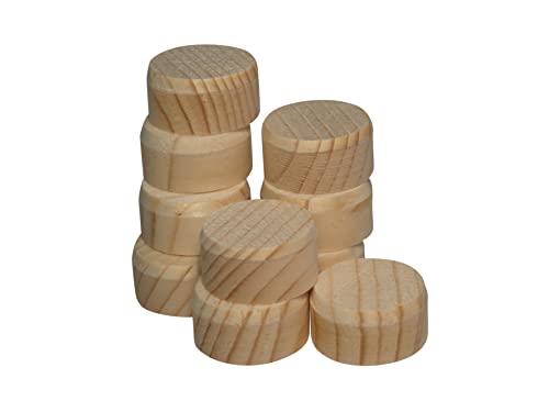 JOWE Querholzplättchen 30mm aus Fichte | 75 Stk Konusplättchen 30mm | - Holzstopfen 30 mm mit Fase… von JOWE