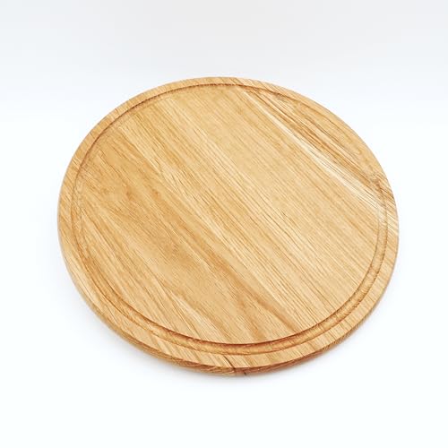 JOWE Rundes Jausenbrett aus Eiche | Brotzeitbrett rund - Ø 25 cm | Frühstücksbrett gefertigt in Österreich | 1 Stk von JOWE