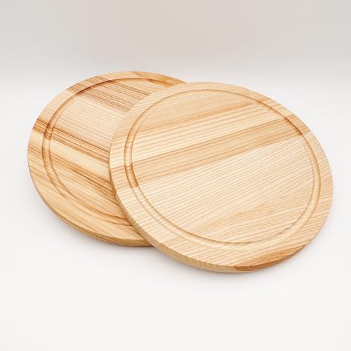 JOWE Rundes Jausenbrett aus Esche | Brotzeitbrett rund - Ø 25 cm | Frühstücksbrett gefertigt in Österreich | 4 Stk von JOWE