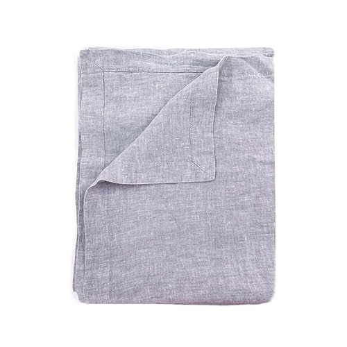 JOWOLLINA Laken Bettlaken Tuch Überwurf mit Briefecken aus 100% Soft Washed Finish180 g/m2 (265x280 cm, Melange Grau) von JOWOLLINA