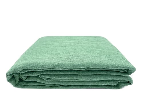 JOWOLLINA Laken Bettlaken Überwurf 100% Leinen Soft Washed Finish180 g/m2 (240x260 cm, Basil) von JOWOLLINA