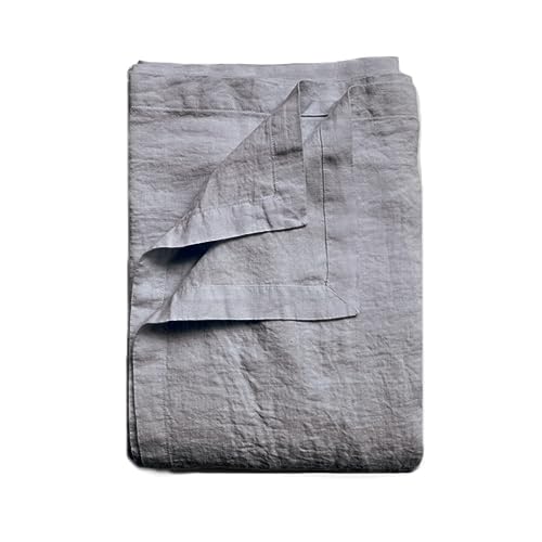 JOWOLLINA Laken Bettlaken Überwurf mit Briefecken 100% Leinen Soft Washed Finish180 g/m2 (265x280 cm, Ultimate Gray) von JOWOLLINA