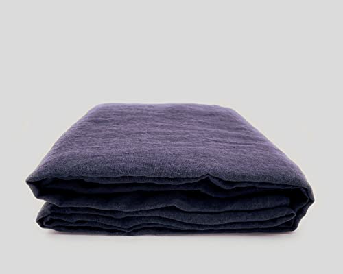 JOWOLLINA Laken Bettlaken Überwurf 100% Leinen Soft Washed Finish180 g/m2 (240x260 cm, Peacoat) von JOWOLLINA