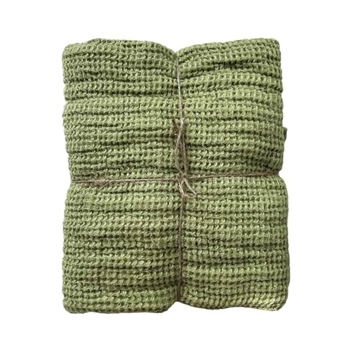 JOWOLLINA 2-er Set Hand & Gästetücher 100% Leinen Stonewashed Waffelpique (Sage, 2St. 50 x 70 cm) von JOWOLLINA