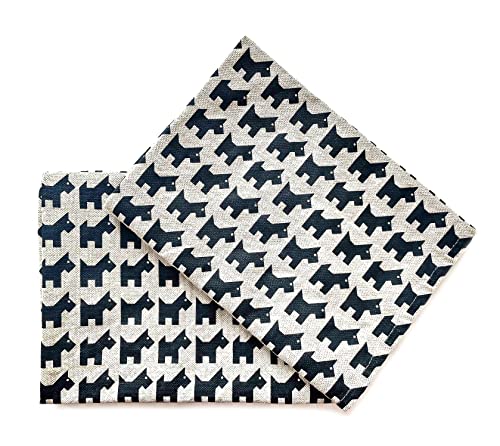 JOWOLLINA 2er-Set: Gourmet Geschirrtücher Küchentücher Handtücher Tücher 44x68 cm Halbleinen Stonewashed Bedruckt (Tangram Dog) von JOWOLLINA