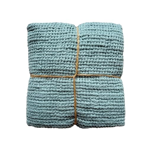 JOWOLLINA Badetuch Saunatuch Hand & Gästetücher 100% Leinen Stonewashed Waffelpique (Blue Stone, 45 x 65 cm) von JOWOLLINA