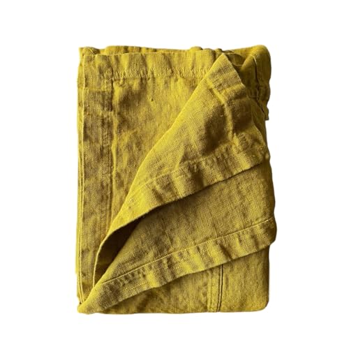 JOWOLLINA Bettüberwurf Tagesdecke Rasa aus 100% Leinen Stonewashed (Senf Curry, 170x250 cm) von JOWOLLINA
