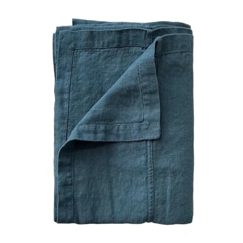JOWOLLINA Bettüberwurf Tagesdecke Rasa aus 100% Leinen Stonewashed (Vintage Petrol, 250x280 cm) von JOWOLLINA