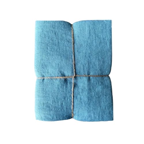 JOWOLLINA Feines Waffelpique Badetuch Saunatuch Leinen Stonewashed (Bluebird, 100x145 cm) von JOWOLLINA