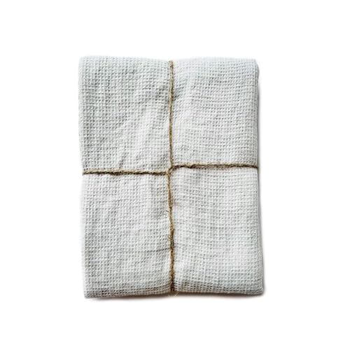 JOWOLLINA Feines Waffelpique Badetuch Saunatuch Leinen Stonewashed (Liquid ID, 70x140 cm) von JOWOLLINA