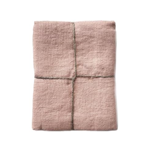 JOWOLLINA Feines Waffelpique Badetuch Saunatuch Leinen Stonewashed (Nude, 70x140 cm) von JOWOLLINA