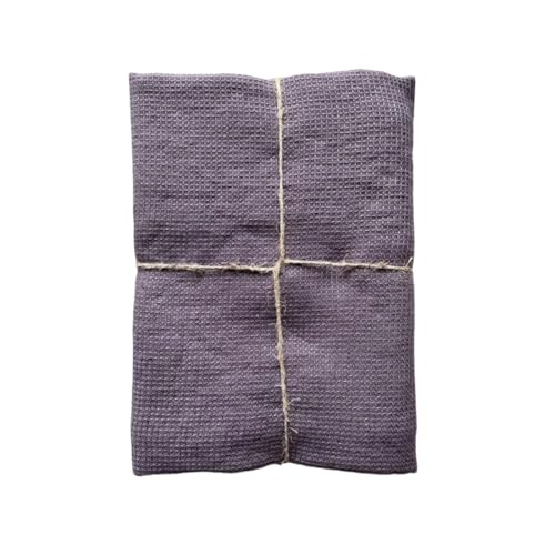 JOWOLLINA Feines Waffelpique Badetuch Saunatuch Leinen Stonewashed (Vintage Purple, 70x125 cm) von JOWOLLINA