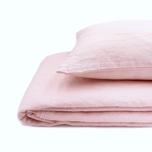 JOWOLLINA Kissenbezug Kopfkissenbezug 100% Leinen Soft Washed Finish (Teerose, 40x80 cm, 180 g/m2) von JOWOLLINA