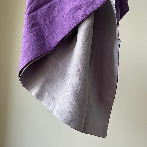 JOWOLLINA Kissenbezug Kopfkissenbezug 100% Leinen Soft Washed Finish Doubleface (Violett/Flieder, 80x80 cm, 180 g/m2) von JOWOLLINA
