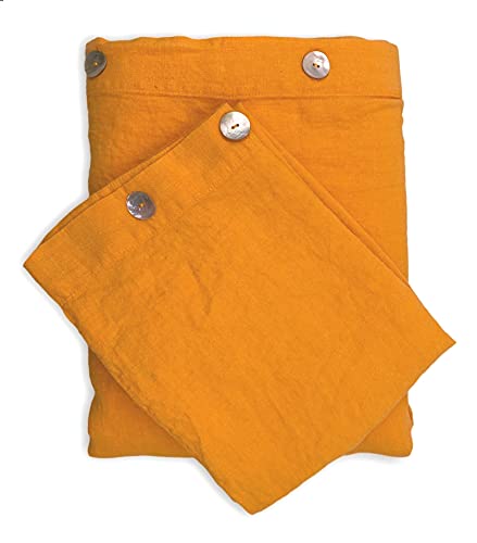 JOWOLLINA Kissenbezug Kopfkissenbezug 100% Leinen Stonewashed (Neon Orange, 40x80 cm, 220 g/m2) von JOWOLLINA