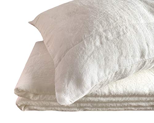 JOWOLLINA Kissenbezug Kopfkissenbezug 100% Leinen Soft Washed Finish (Off White Soft, 40x80 cm, 180 g/m2) von JOWOLLINA