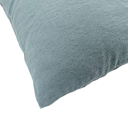 JOWOLLINA Kissenbezug Landhaus, Soft Washed Finish, Leinen (Mint-Basil, 40x80 cm) von JOWOLLINA