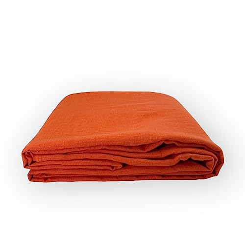 JOWOLLINA Laken Bettlaken Überwurf 100% Leinen Soft Washed Finish180 g/m2 (240x260 cm, Blutorange) von JOWOLLINA