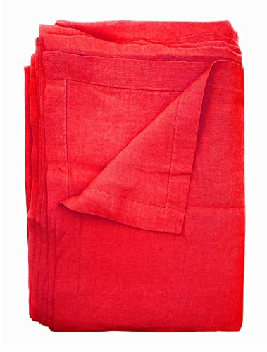 JOWOLLINA Laken Bettlaken Überwurf mit Briefecken 100% Leinen Soft Washed Finish180 g/m2 (265x280 cm, Poinciana) von JOWOLLINA