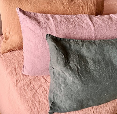 JOWOLLINA Natur Leinen Stonewashed Kopfkissenbezug, Multicolor (80x80 cm) von JOWOLLINA
