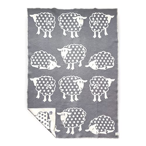 JOWOLLINA Wendedecke Wolldecke Plaid Kuscheldecke aus Öko-Wolle mit lustigem Tiermotiv (Polka Dot) von JOWOLLINA