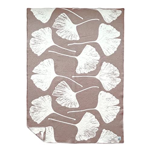 JOWOLLINA Wolldecke Plaid aus Norwegischer Wolle 130x200 cm, Ginkgo Chai Latte von JOWOLLINA